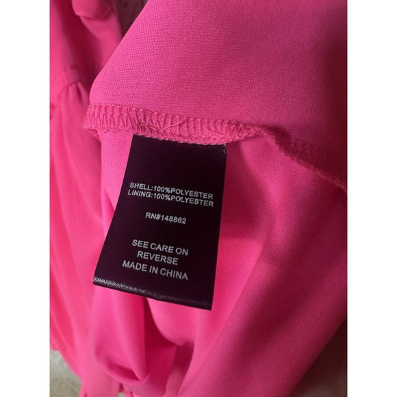 Torrid Mini Chiffon Ruffle Skater Dress Hot Pink Womens Plus Sized 2‎ - Picture 6 of 6